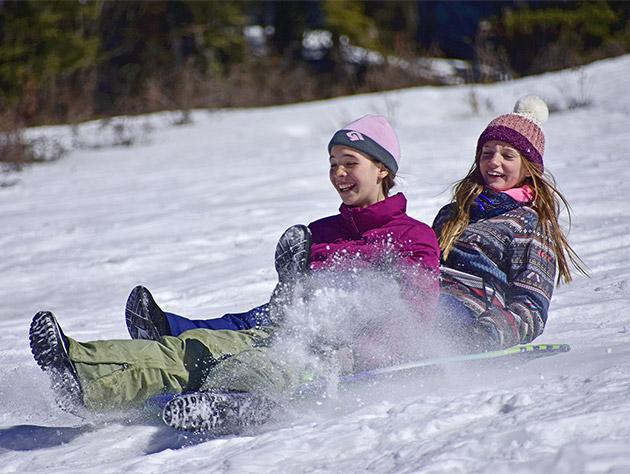 Sledding and Snowtubing